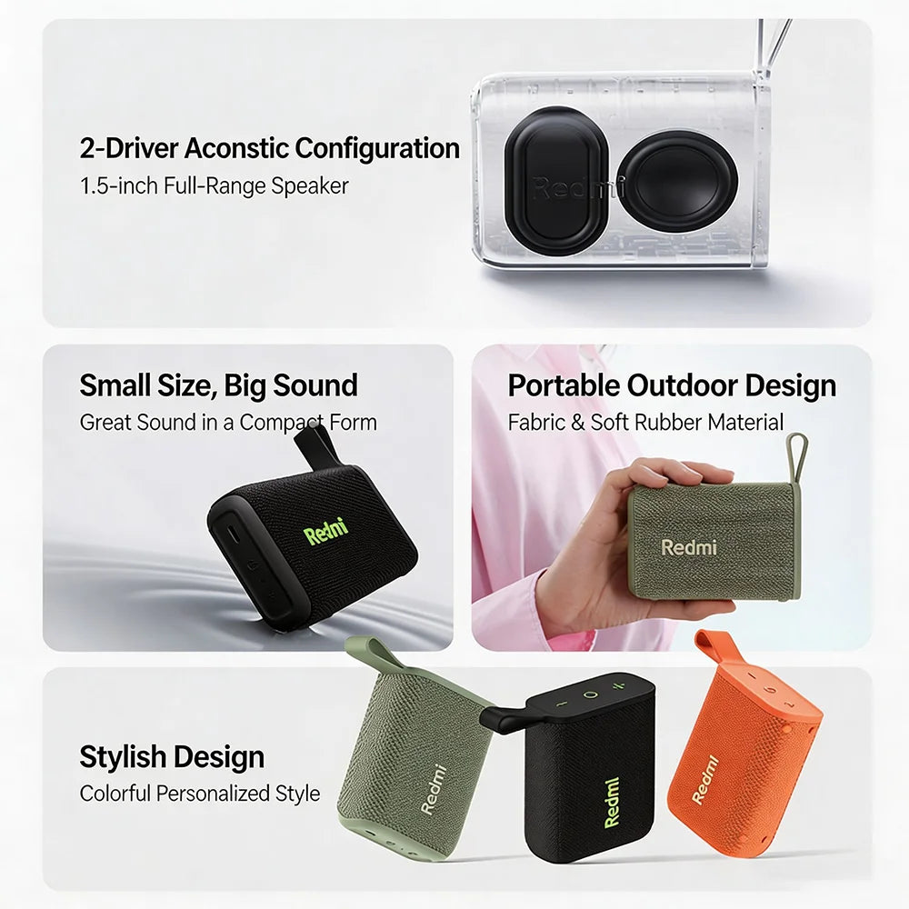 NEW Redmi Portable Bluetooth Speaker Outdoor IP67 Stereo Powerful Sound  Box BT5.3 RGB Dual Pairing TWS Connectivity Colorful