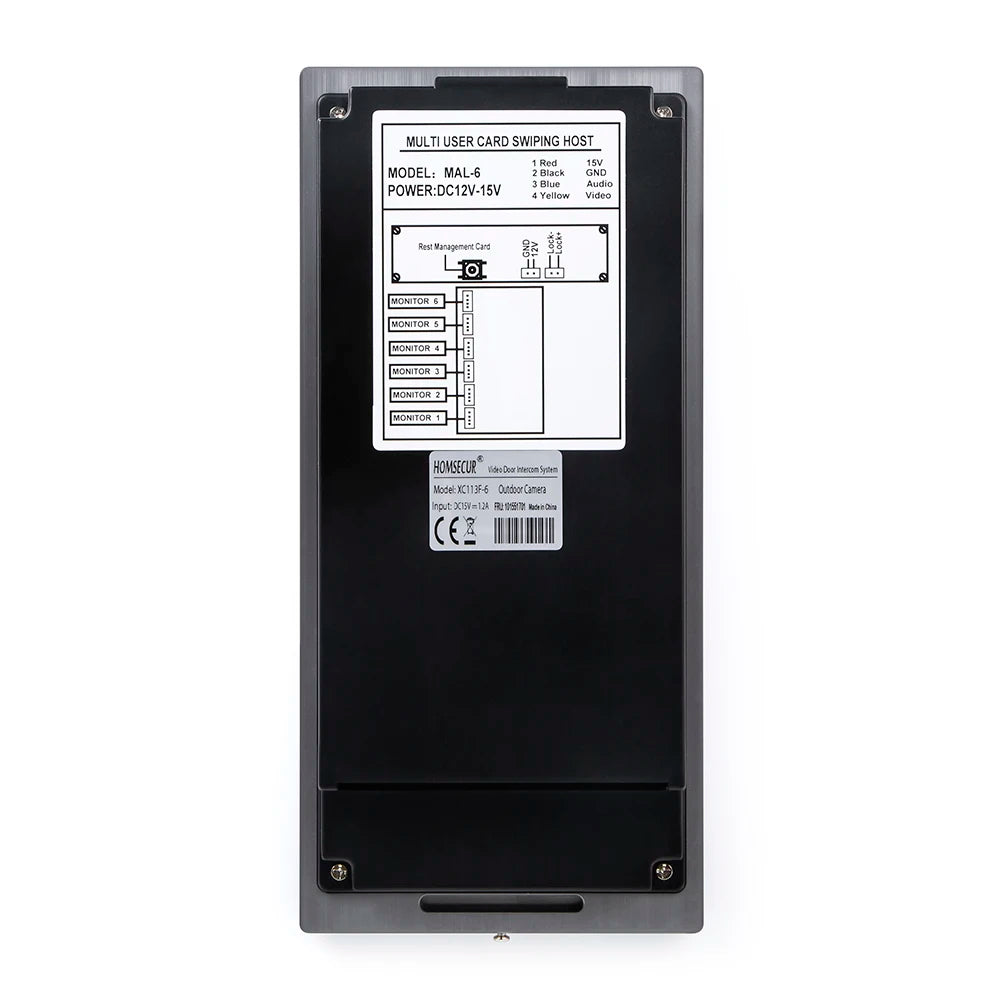 HOMSECUR XC114F-8 Doorbell Camera RFID Access with Flush Mount for 8 Families Video Door Phone Intercom
