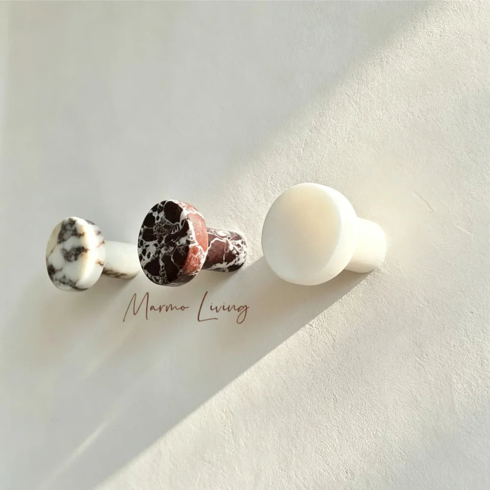 Natural Marble Coat Hook Italian Luxury Entryway Wall Hook Door Handle Marble Knob Designer Villa Creative Home Decor