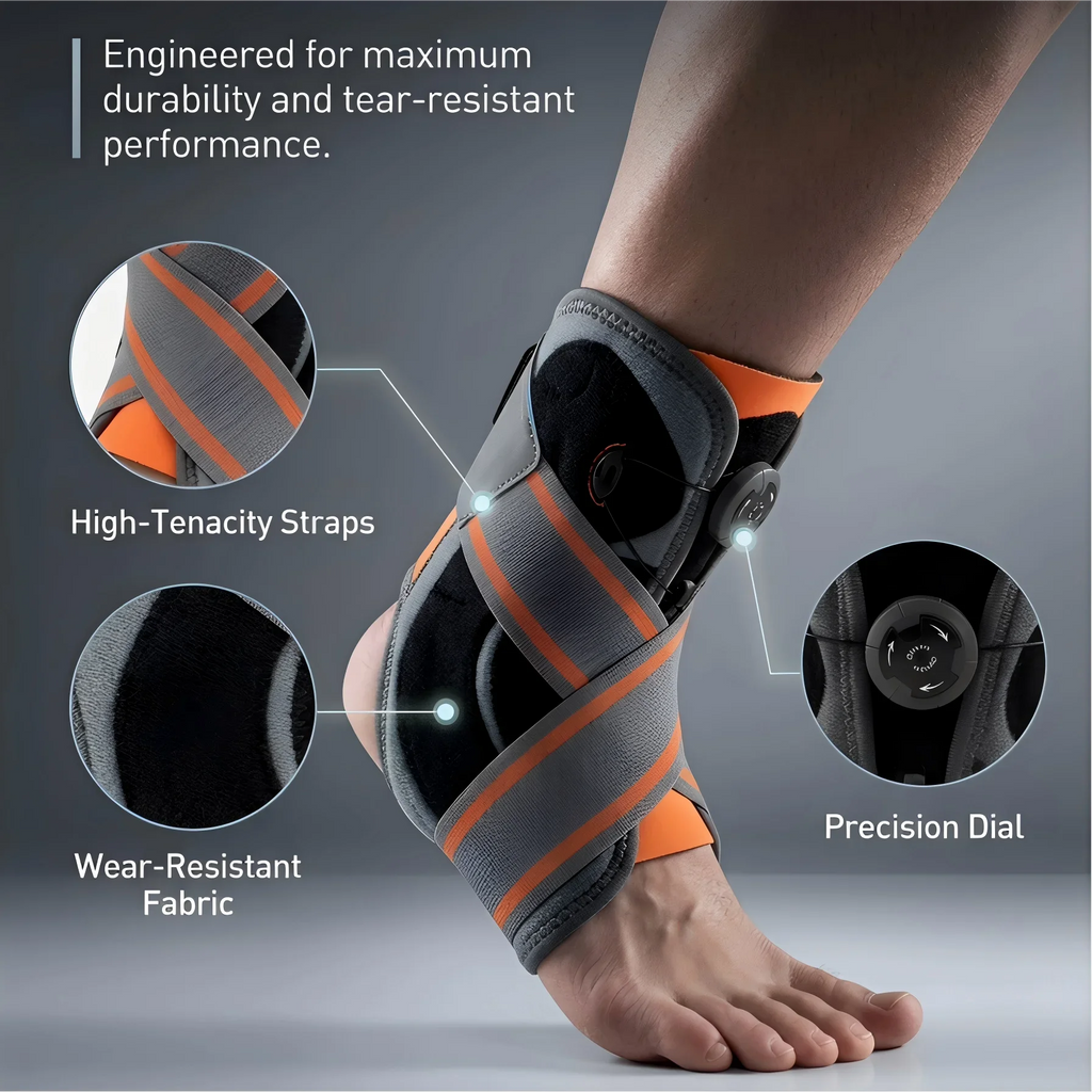 Unisex Ankle Orthosi Bracket Elastane Foot Stabilizer with Protective Rotary Ankle Strap for Injury Recovery Ankle Brace Support