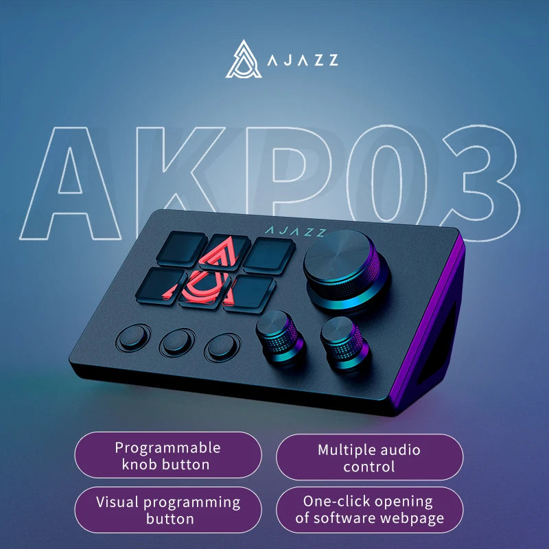 Ajazz AKP03E/153E Programmable Macro Keyboard  Mechanical Gaming Keyboard Custom Button Mini Keyboard For Multiple Scenario