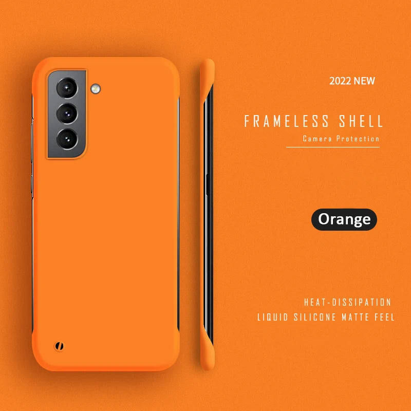 Samsung Galaxy S23 Slim Hard Frameless Case - Matte Shock-Absorbing Cover Orange Tidesmit