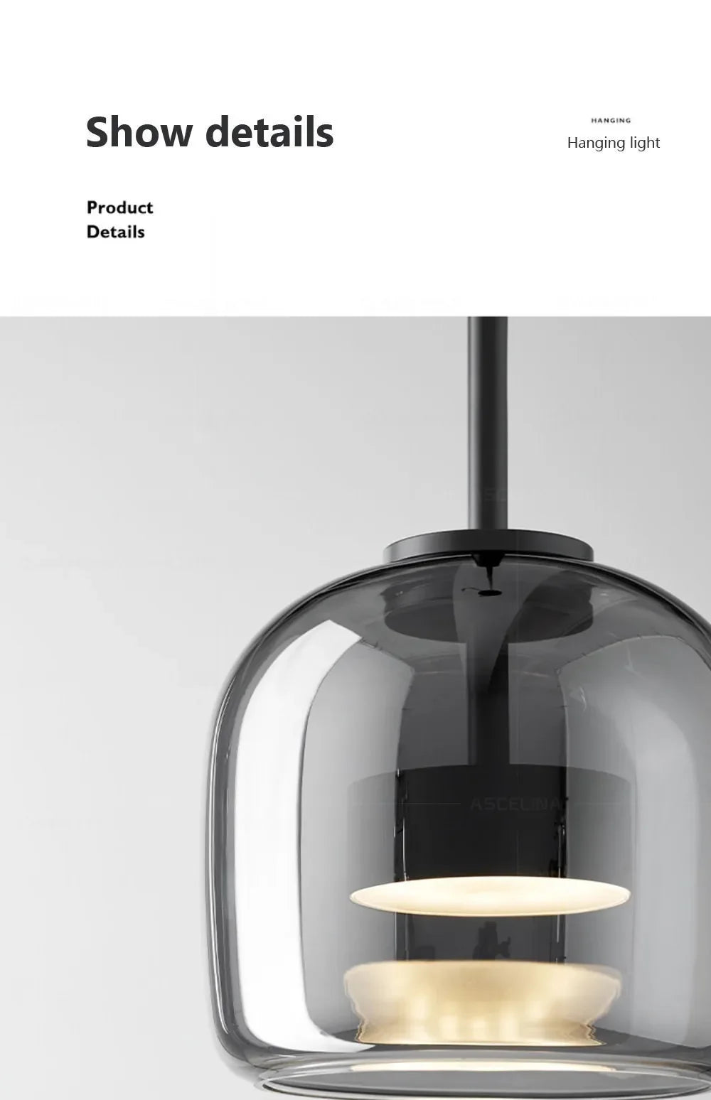 Modern Nordic Glass Ring Light | LED Adjustable Pendant Fixture Tidesmit