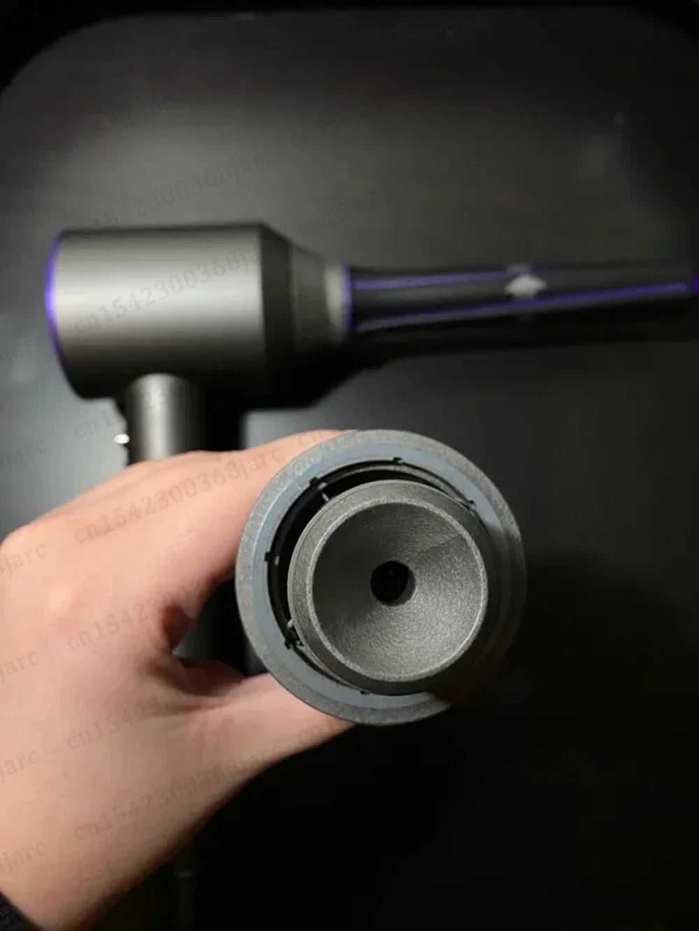 Gray SenCiciMen professional ionic hair dryer with leafless design and nozzle attachment for salon-quality blow drying.