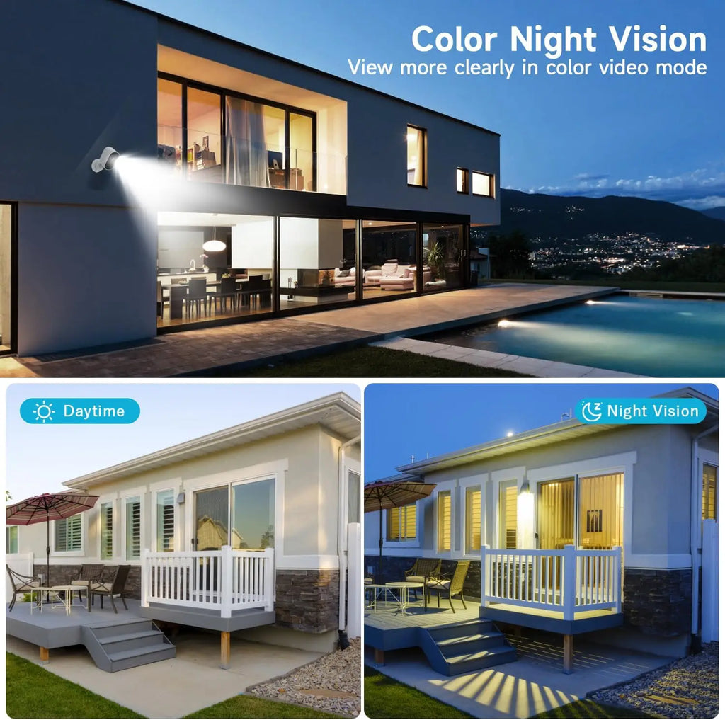 1080P WiFi Camera Outdoor Solar Battery Wireless Solar Powered Security Camera AI Motion Detection 2-Way Audio Night Vision