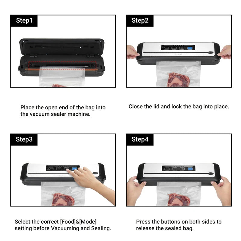 INKBIRD 3rd Vacuum Sealer with Starter Kit -80KPA Strong Suction Kitchen Household Food Vacuum Sealer Machine for Meat,Vegetable