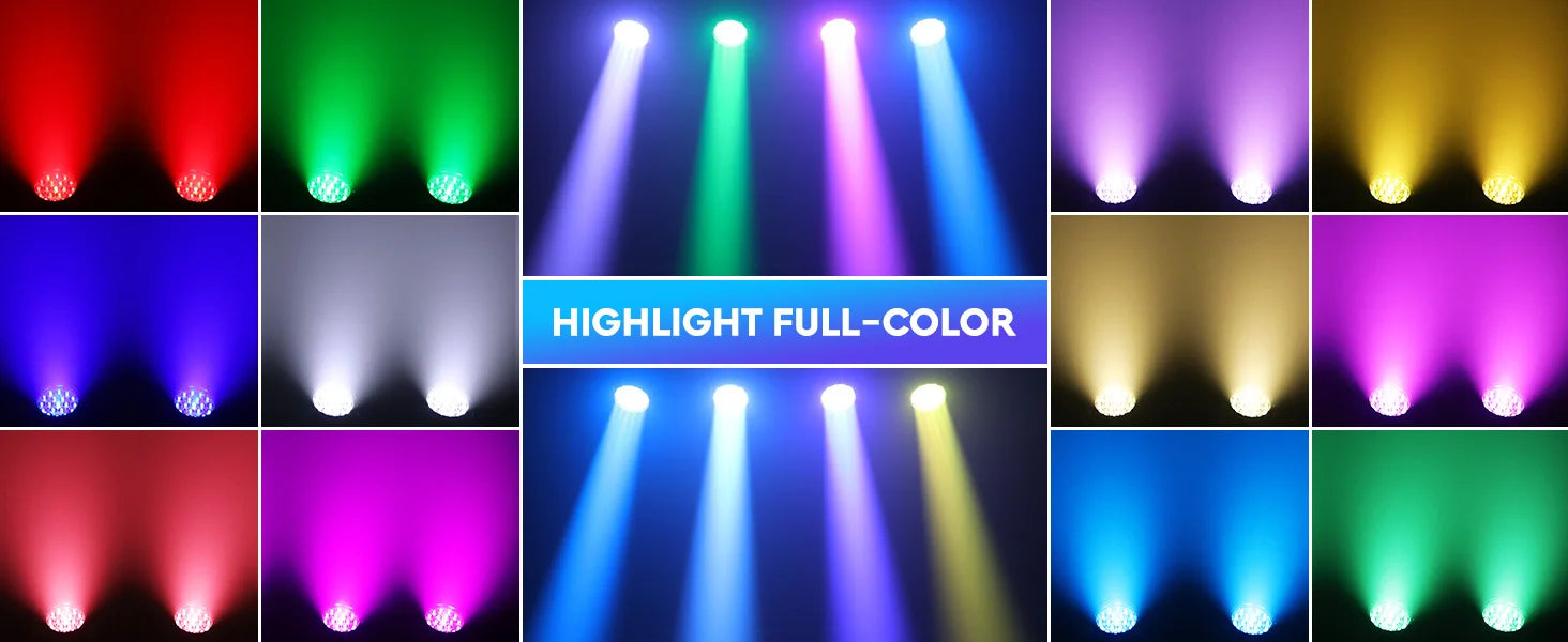 2PCS 19x15W Beam Moving Head Light RGBW LED Lighting Zoom Wash Lights DMX Stage Effect Lighting for Disco Party Concert Theater
