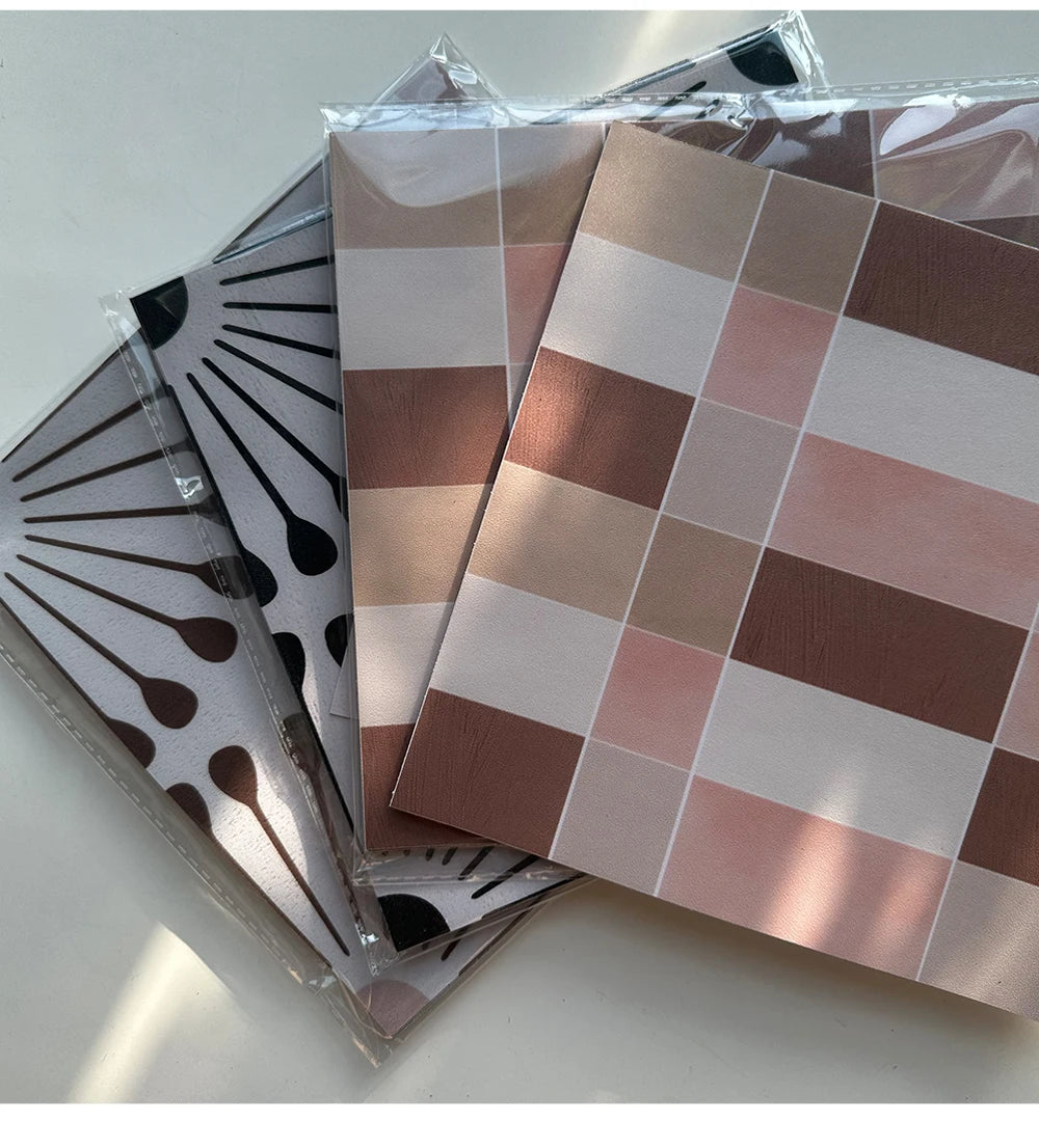 10pcs Moroccan Encaustic Terracotta Peel and Stick Self Adhesive Tile Stickers for Bathroom Renter Stick on Backsplash Tile