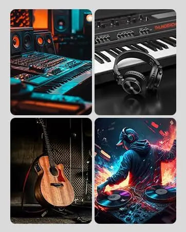 Studio Headphones - Over-Ear Professional Audio Monitoring (Black) Tidesmit