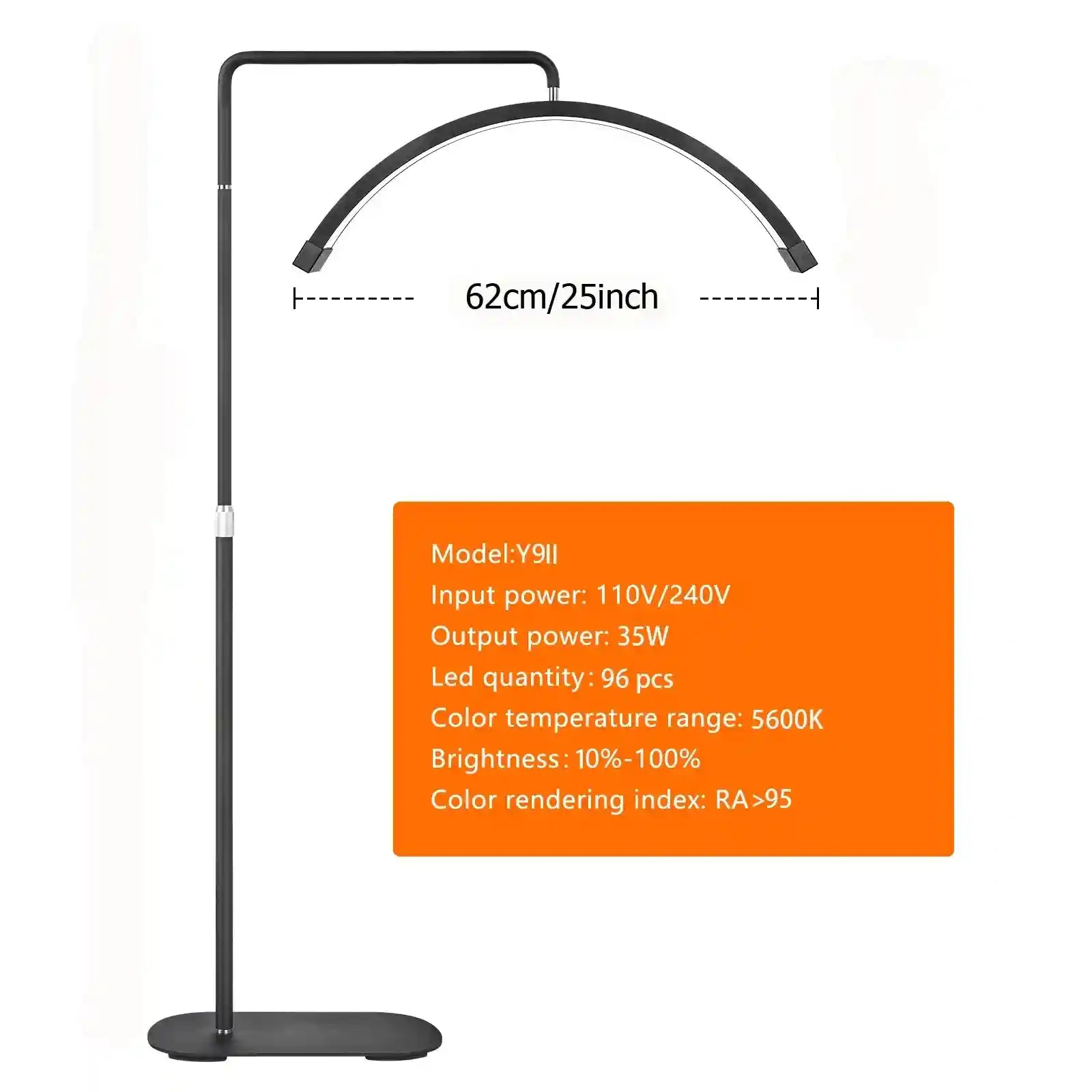 Half Moon LED Beauty Light for Lash and Nail | Adjustable 28 Inch Tidesmit Tidesmit