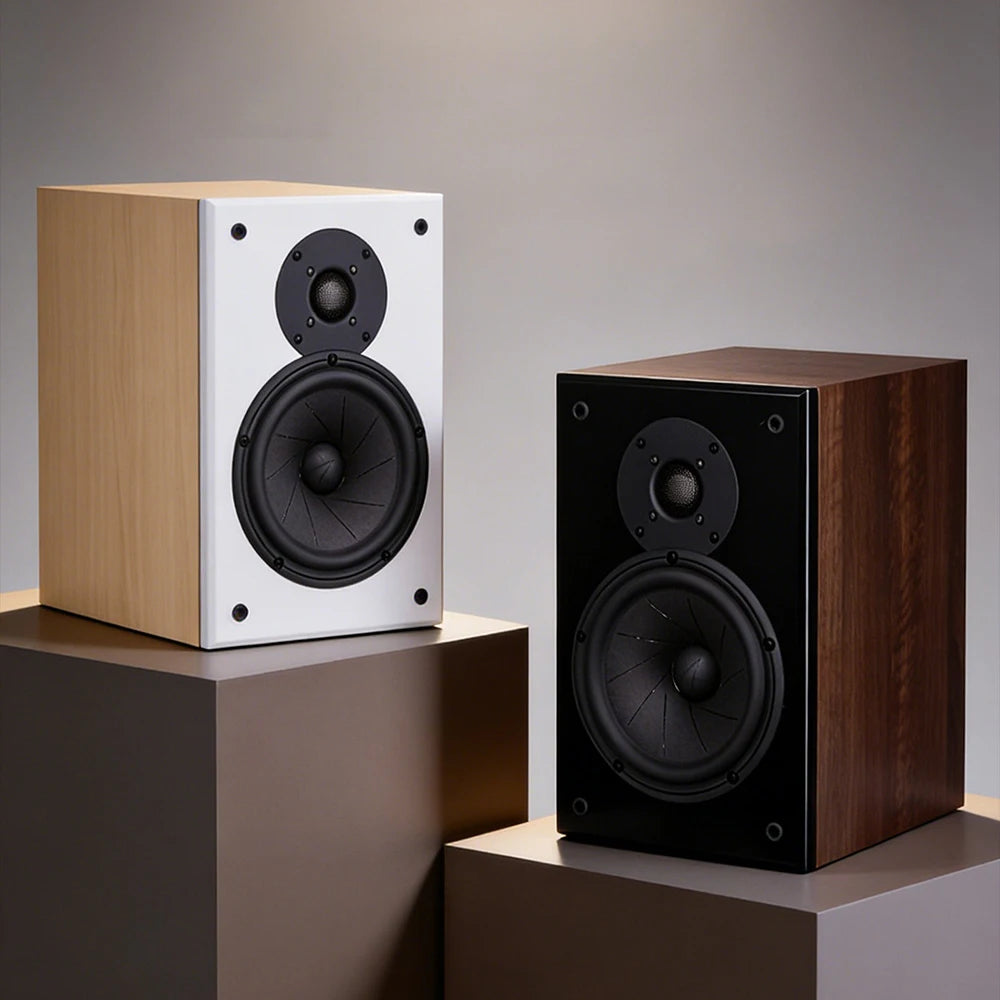 High-end 6.5-inch HIFI Passive Bookshelf Speaker 2-way Crossover Bi-wiring Connection 150W High-fidelity Wooden Audio Speaker