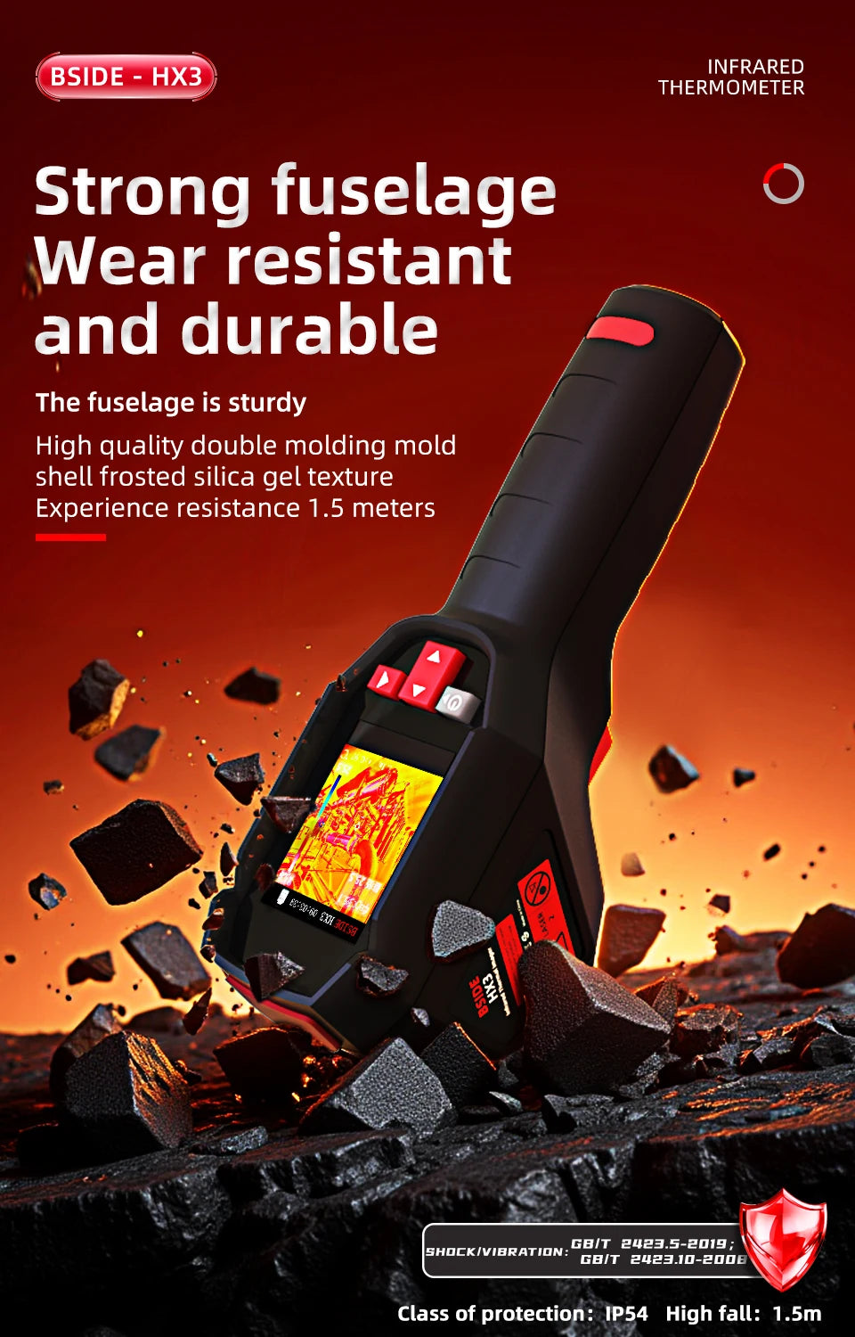 BSIDE Handheld Thermal Imaging Camera Industrial HX3 -20-550C HD Resolution PCB Pipe Inspection Fire Safety Thermal Imager