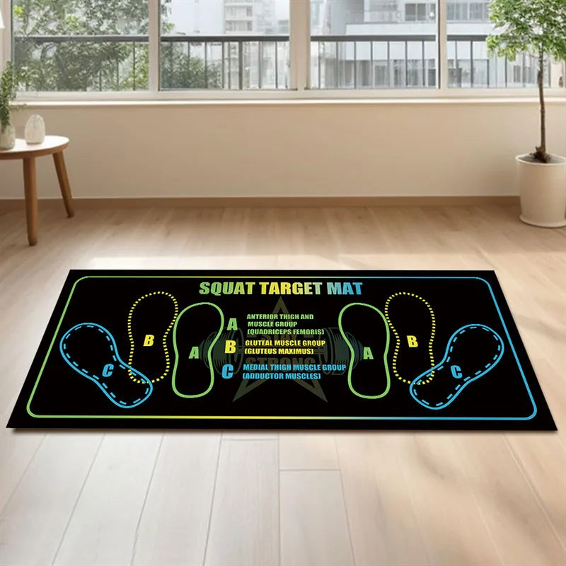80*35CM Squat Step Position Guide Mat Multipurpose Work Out Mat Leg Muscle Targeting Training Hip Muscle Mat for Yoga Pilates
