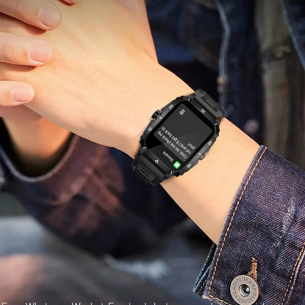 YLL-HRS KT71 Outdoor Sports Smart Watch IP68 Waterproof Sleep Tracker Touch Screen SDK IPS Display Health Monitor Dial Call