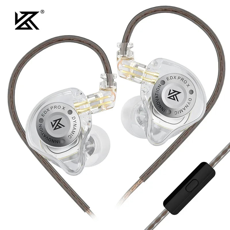 KZ EDX Pro X HiFi Wired In-Ear Monitors with Mic | Tidesmit Crystal MIC Tidesmit