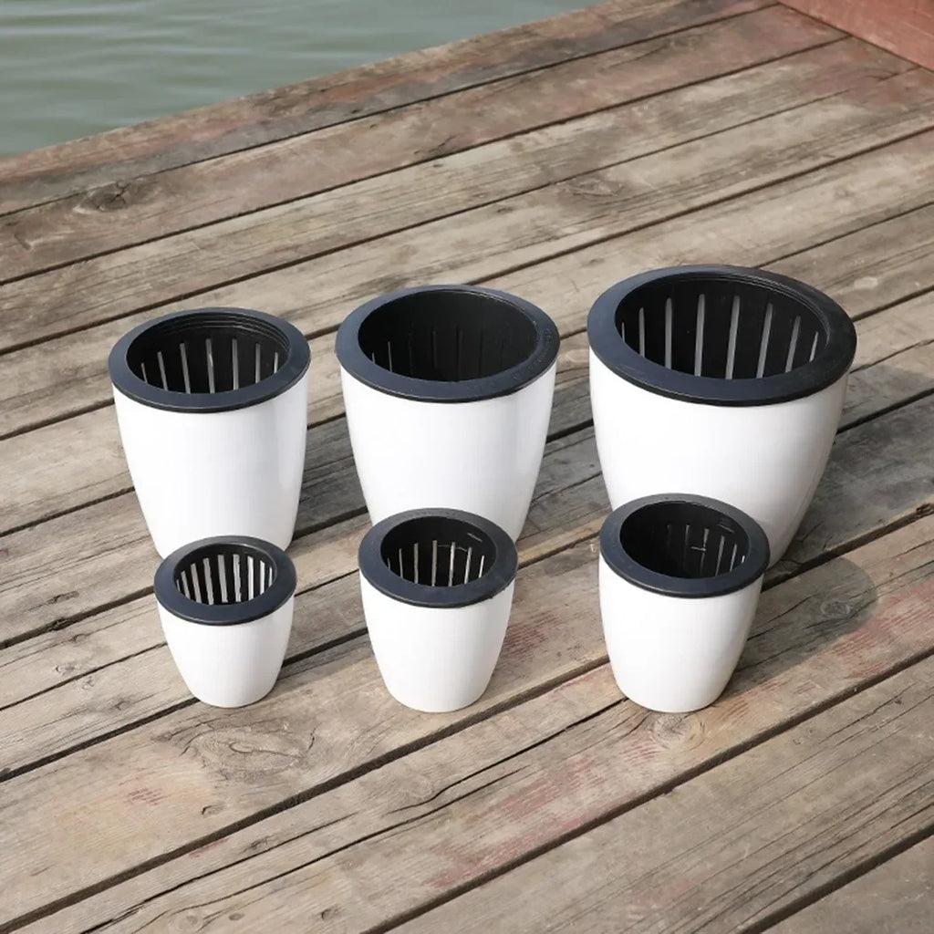 Lazy Flower Pot Self-Watering Plant Flower Pot Planter  For Soilless Planting Flowers Tabletop Bonsai Decor Home Garden Supplies