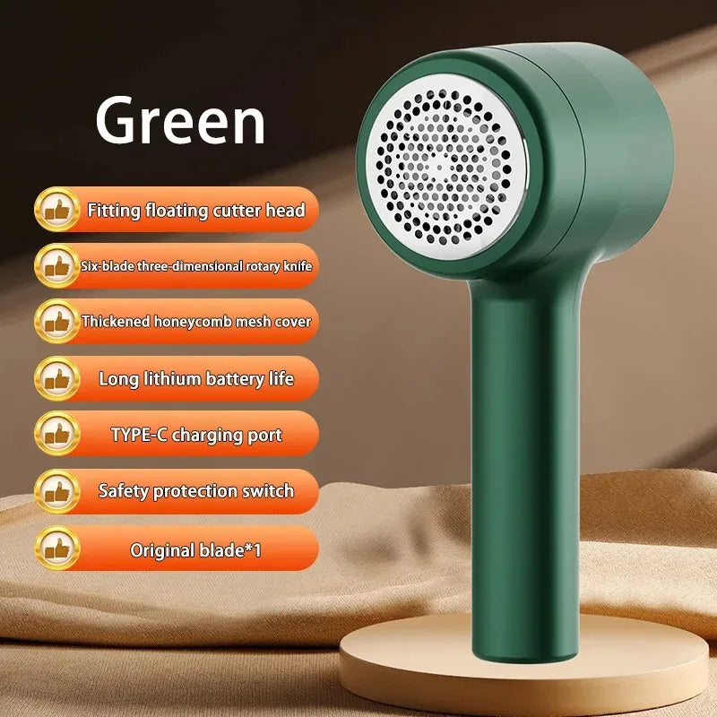 Tidesmit rechargeable lint remover and fabric shaver for clothes and carpets, featuring a powerful hair ball trimmer.