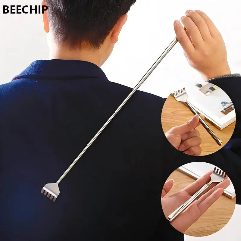 Telescopic Back Scratcher: Adjustable Stainless Steel Massage Tool Back Massage Instrument Default Title Tidesmit