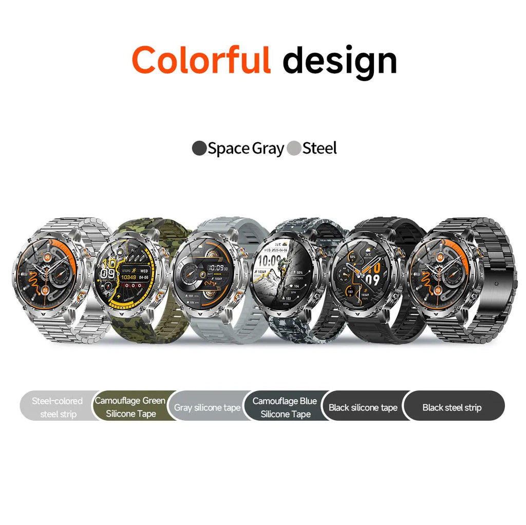 T-Rex 3 Military Grade 1100mAh Battery Smart Watch 10ATM Waterproof GPS Compass Altimeter Call AMOLED Men Swim Sports Smartwatch