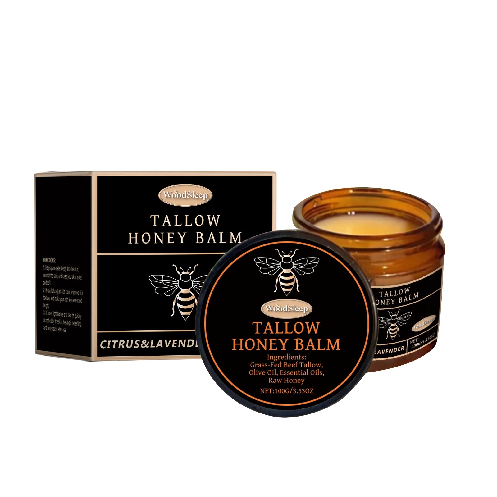 WoodSleep 100g Tallow Honey Moisturizer Gentle Moisturizing Moisturizing Dry Skin Moisturizing Refreshing Skin Cream