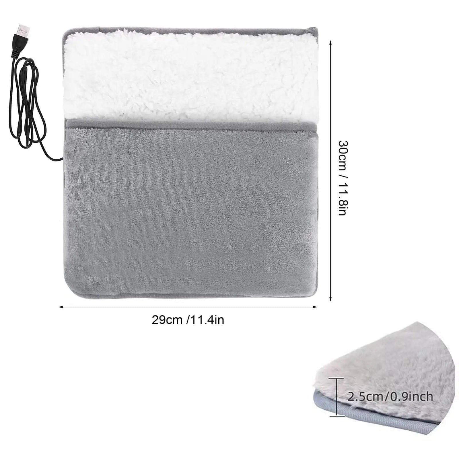Electric Foot Warmer with Massage - Portable Heated Muscle Relief Pad Massage Cushion Tidesmit
