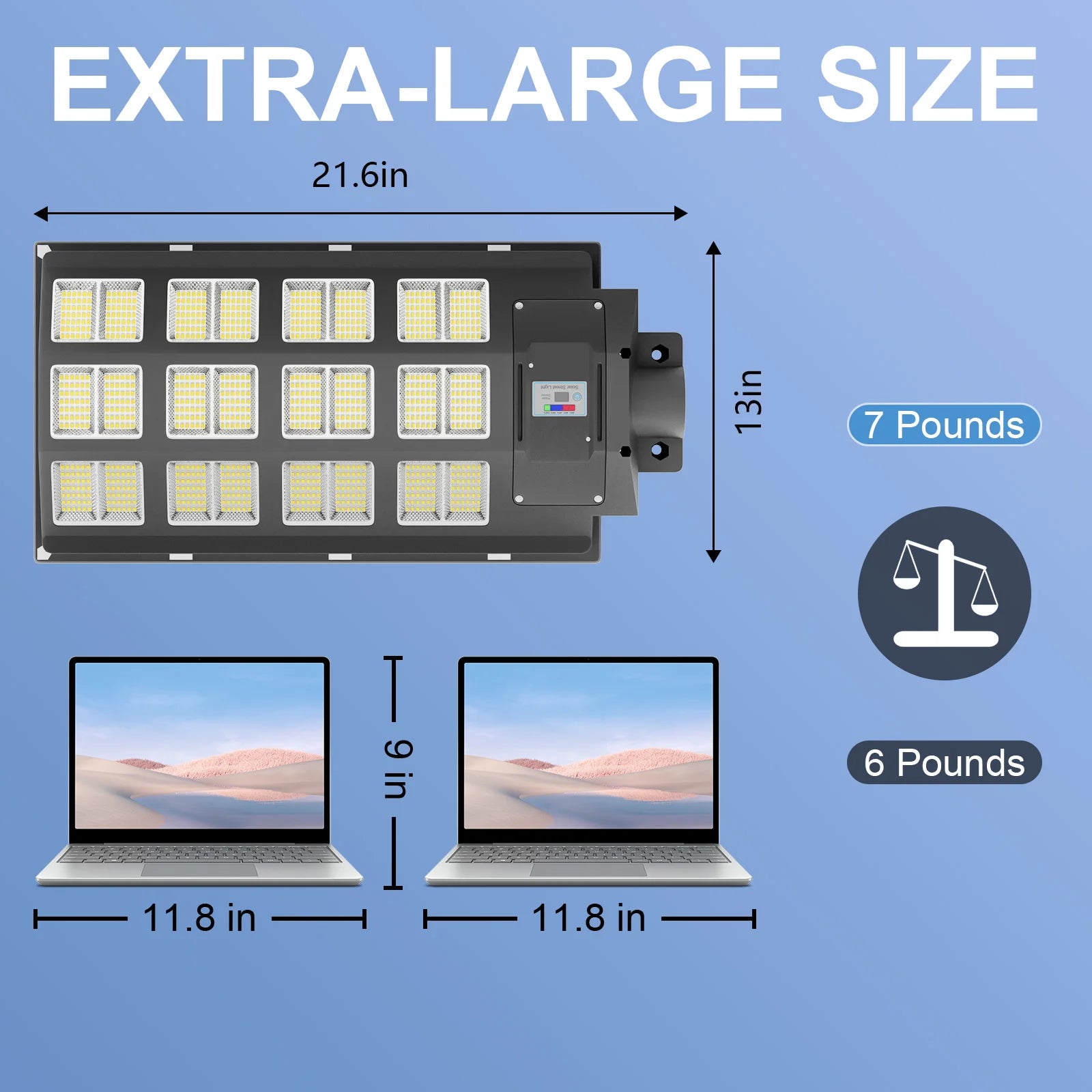 7000W Solar Street Light, 300000LM Ultra Bright Commercial LED Parking Lot Light, 6500K Daylight White, IP65 Waterproof, Dusk to Dawn Auto On/Off, Outdoor Solar Road Lighting for Yard, Parking Lot, Street