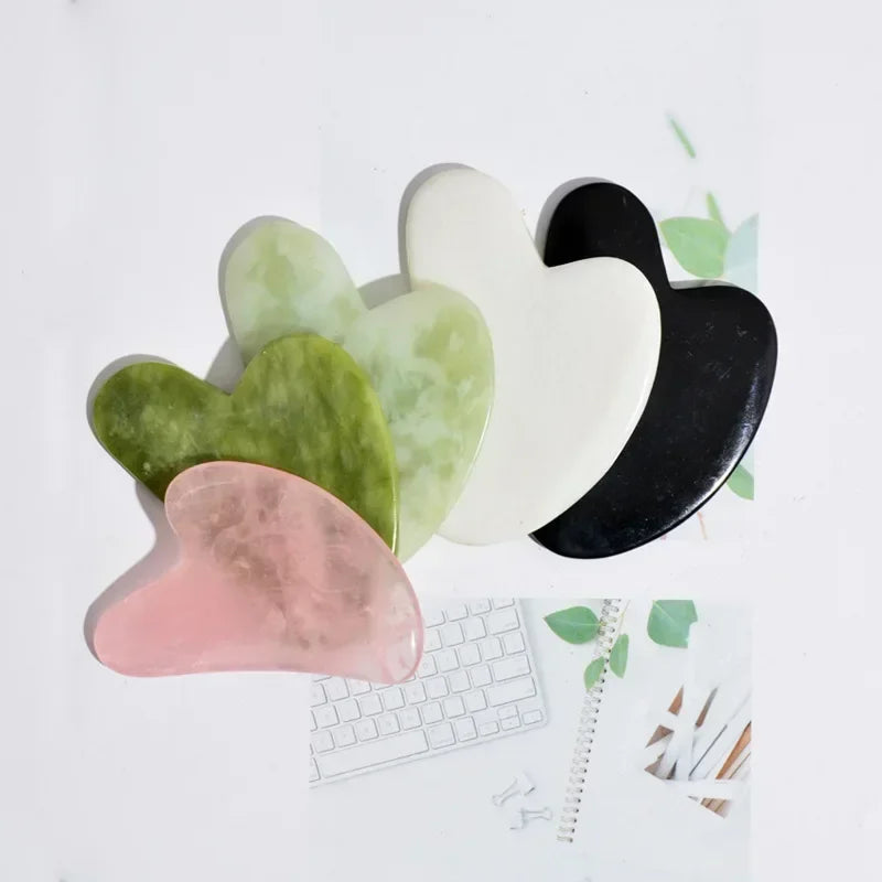 Jade Gua Sha Heart Massage Stone | Tidesmit Premium Facial Tool Back Massage Instrument Tidesmit