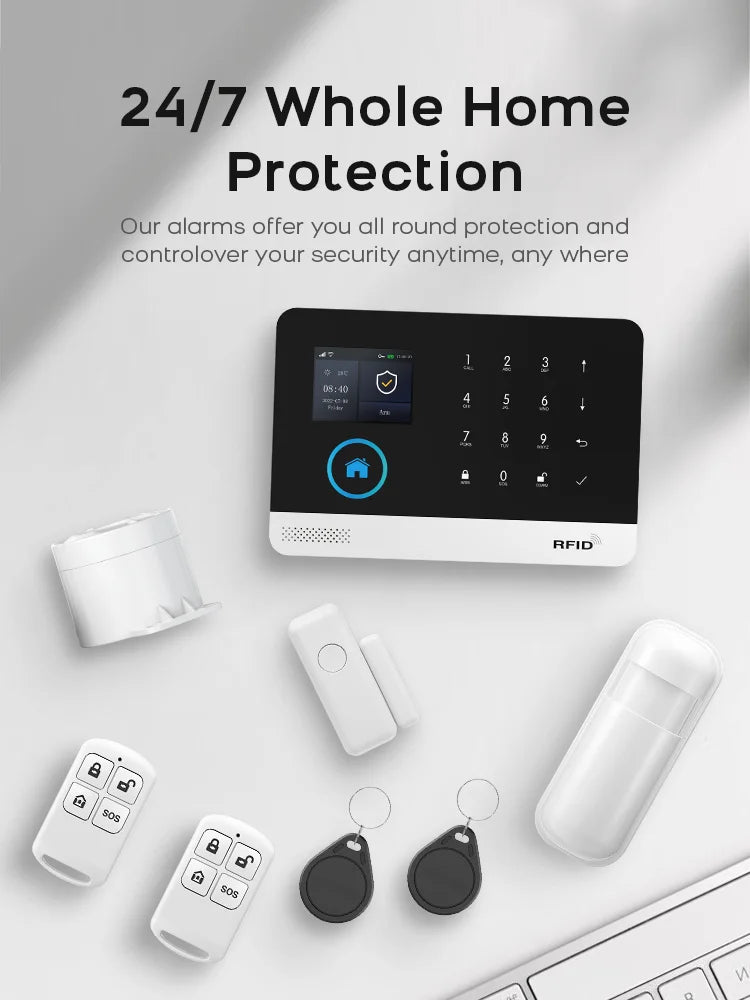4G WiFi Home Alarm System with Motion Sensors - Smart Security Kit Tidesmit
