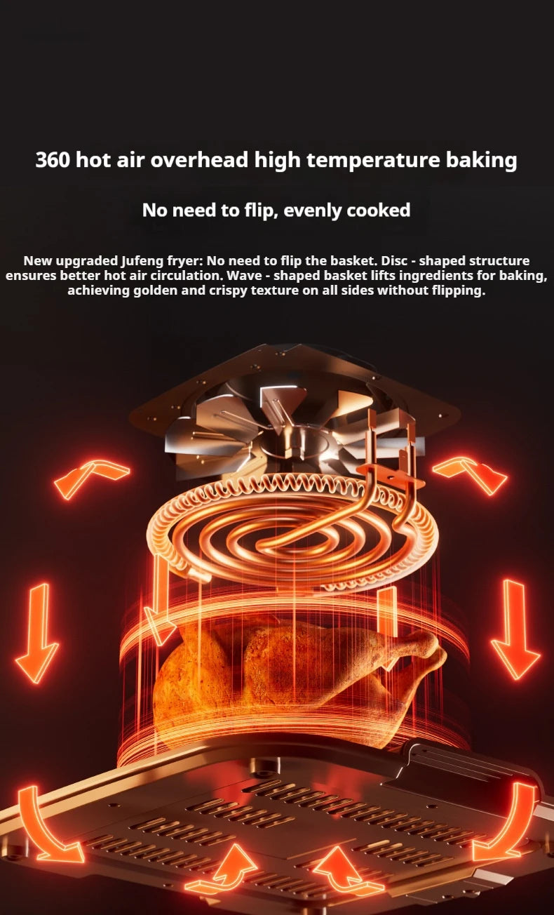 10L High-Quality Digital Air Fryer Smart Oven with Touch Screen Stainless Steel Multifunctional Oil-Free Food Preparation Applia
