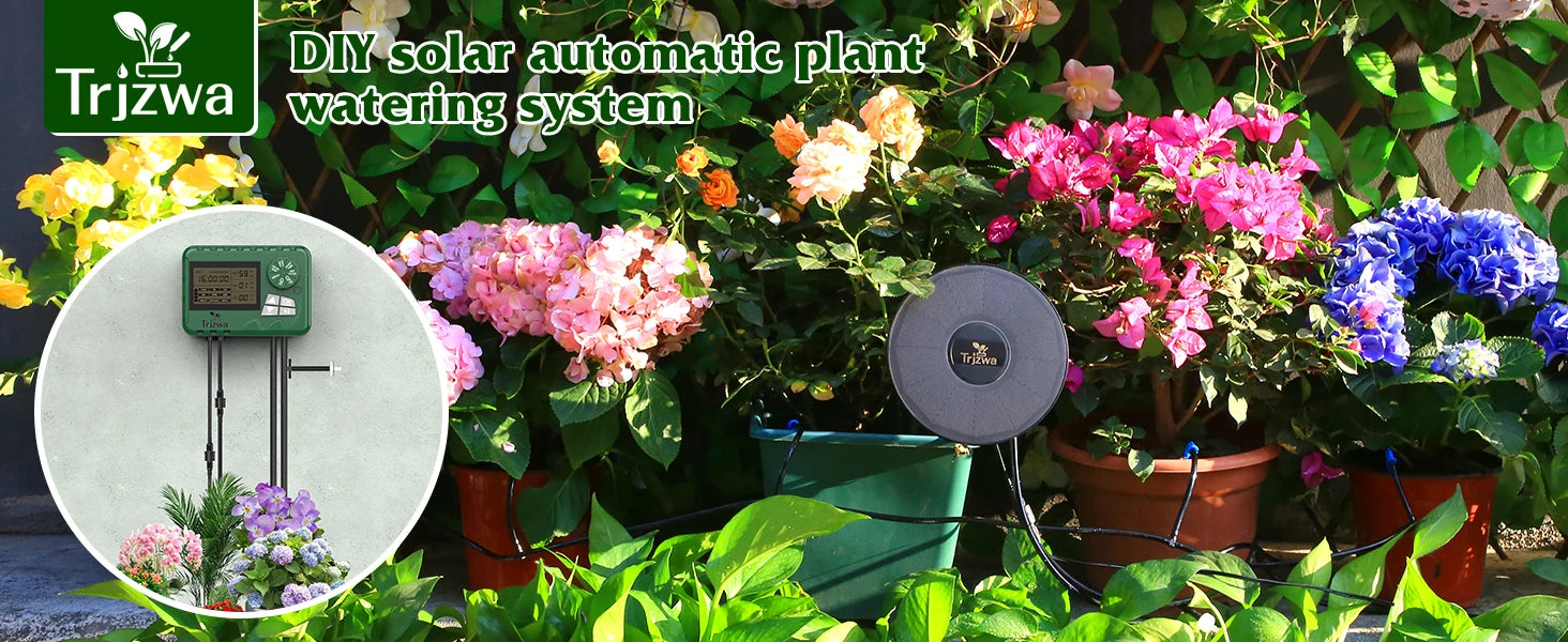 Solar Drip Irrigation Kit for Potted Plants with Smart App Timer Tidesmit