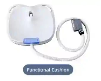White HIEMT EMS body sculpting cushion applicator with connector cable for muscle stimulation and fat loss device.
