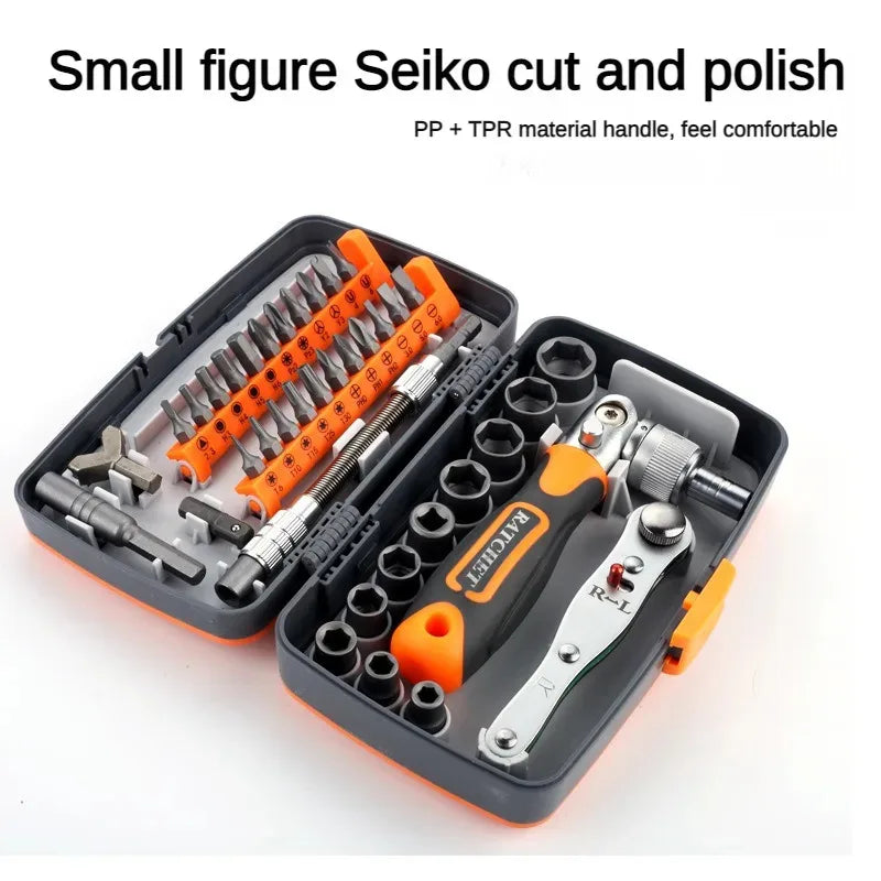 38pcs Professional Motorcycle Bicycle Maintenance Tool Set Quick Hand Tool Ratchet Screwdriver Sleeve Portable for Bike Repair