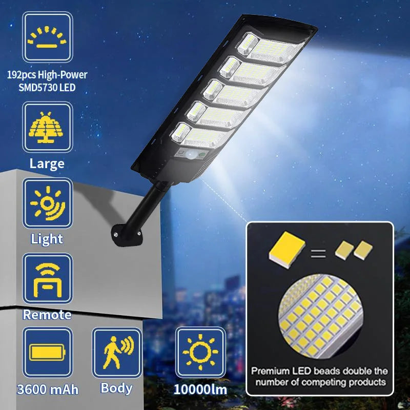120000LM Solar Led Light Super Bright 1920LED Solar Street Light Outdoor Sunlight Motion Sensor Garden Lamp Waterproof Wall Lights