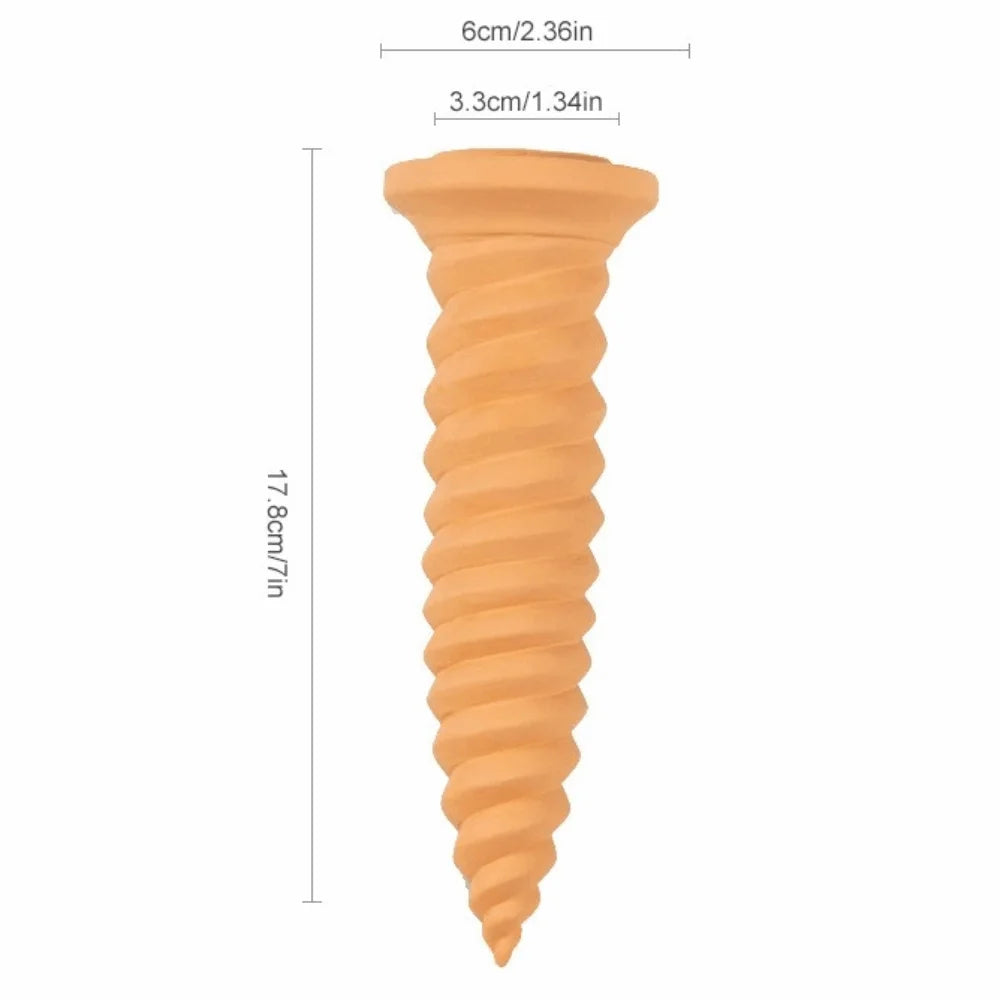 Natural Clay Self-Watering Terracotta Stakes Automatic Irrigation Screws-Shaped Plant Watering Stakes Water Conservation