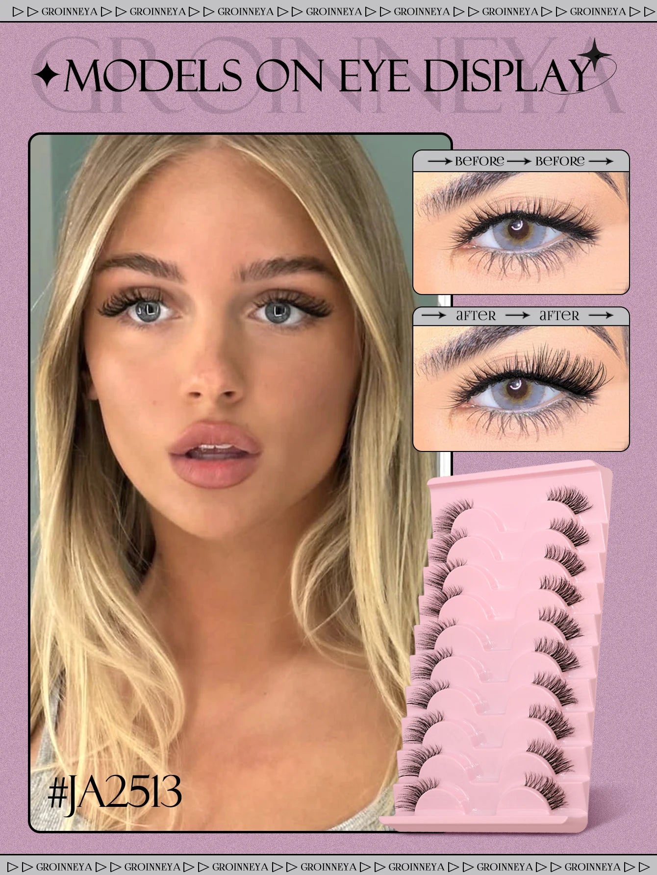 Half Lashes Natural Look Faux Mink Wispy Eyelashes with Clear Band False Eyelashes Tidesmit
