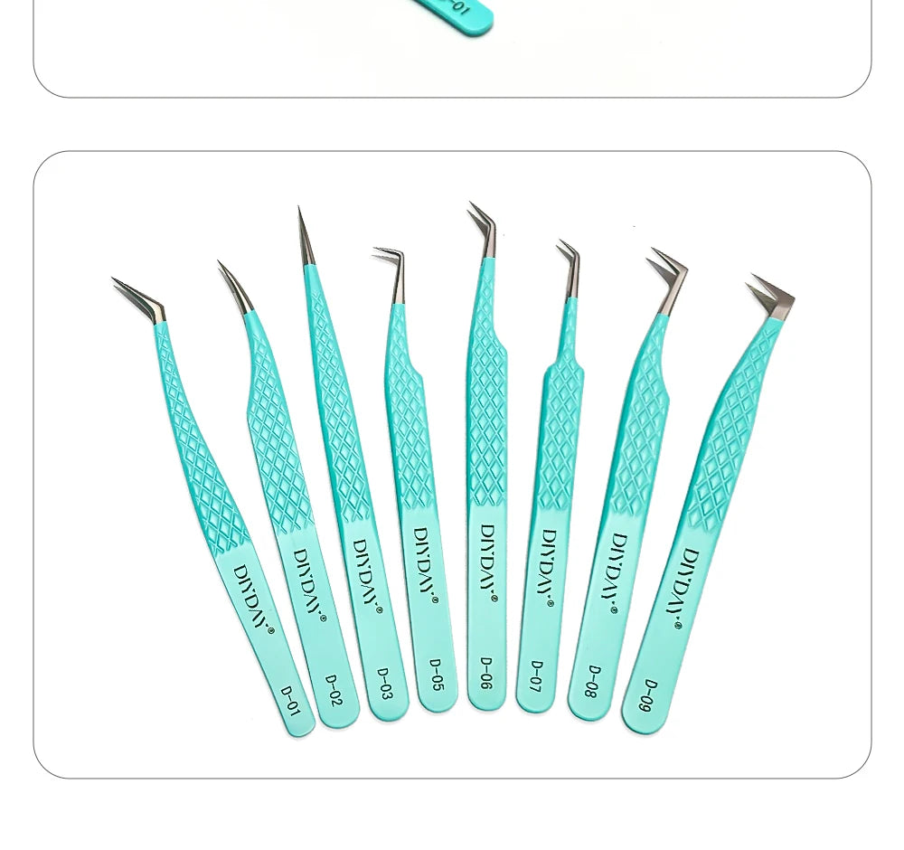 Eyelash Extension Tweezers D-01 | Precision Fiber Tip for Salon Results False Eyelashes Tidesmit