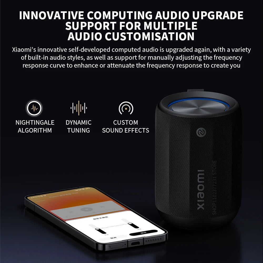 Original Xiaomi Bluetooth Speaker Mini is compact and portable, with an RGB ambient light ring offering customizable colors CN.