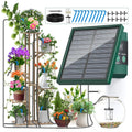 Solar drip irrigation kit with solar panel, drip line, and accessories for plants