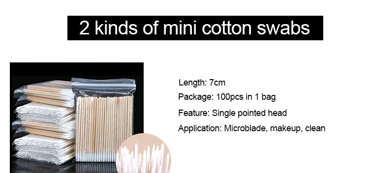 Double Head Cotton Swabs 500 Pcs for PMU Machines - Wood Sticks Permanent Makeup Machines Tidesmit