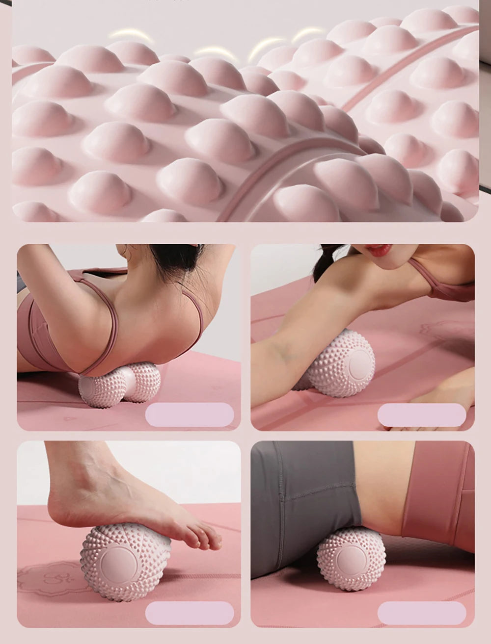 Peanut Massage Ball for Deep Tissue Back Pain Relief - 6.5cm TPE Tool Back Massage Instrument Tidesmit