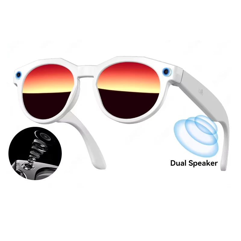 AI Smart Glasses with 8K Camera and Voice Translation - Tidesmit Red coated mirror Tidesmit