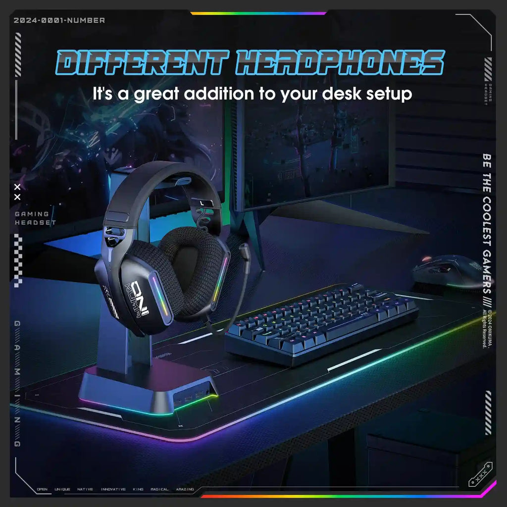 Wireless Gaming Headset: Tri-Mode Bluetooth 2.4G for PC & PS5 (GT808) Tidesmit
