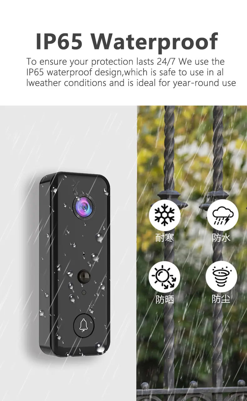 720P Aiwit APP WiFi Doorbell Low Consumption Battery Power Visual Door Peephole Video Eye Night PIR Home Security Doorviewer