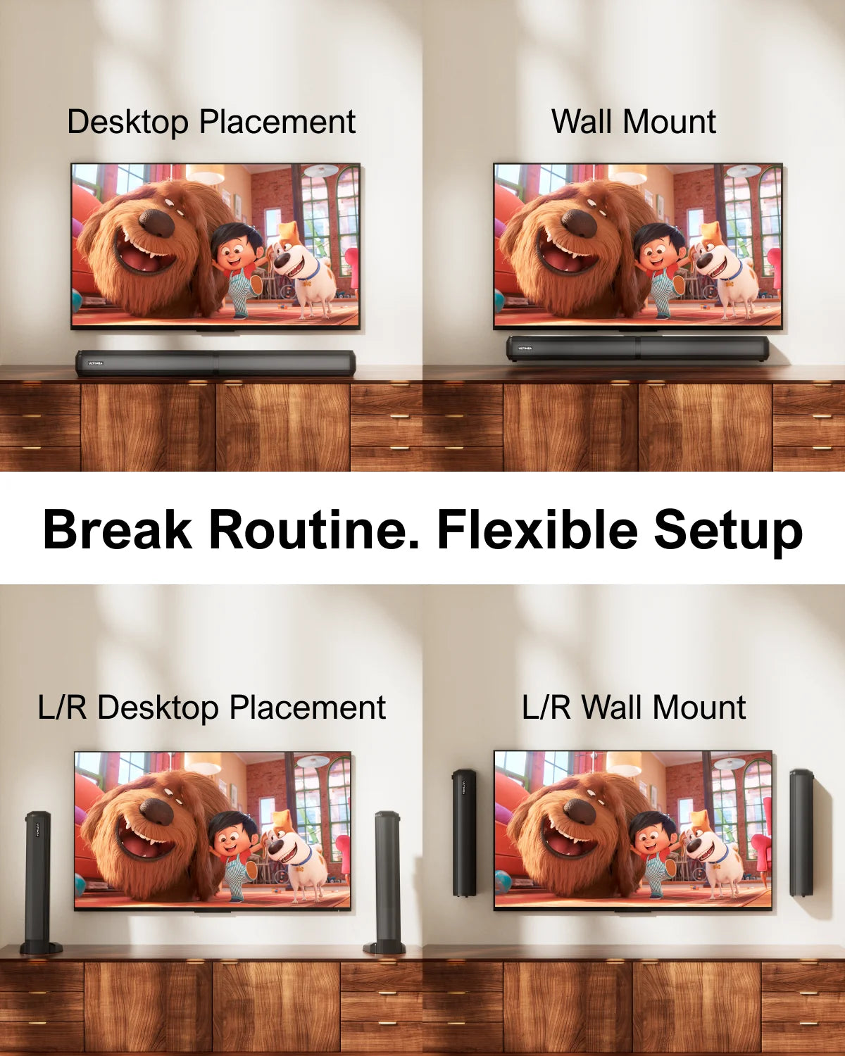 4.1 Channel Soundbar with Subwoofer - 200W Detachable Home Theater Tidesmit
