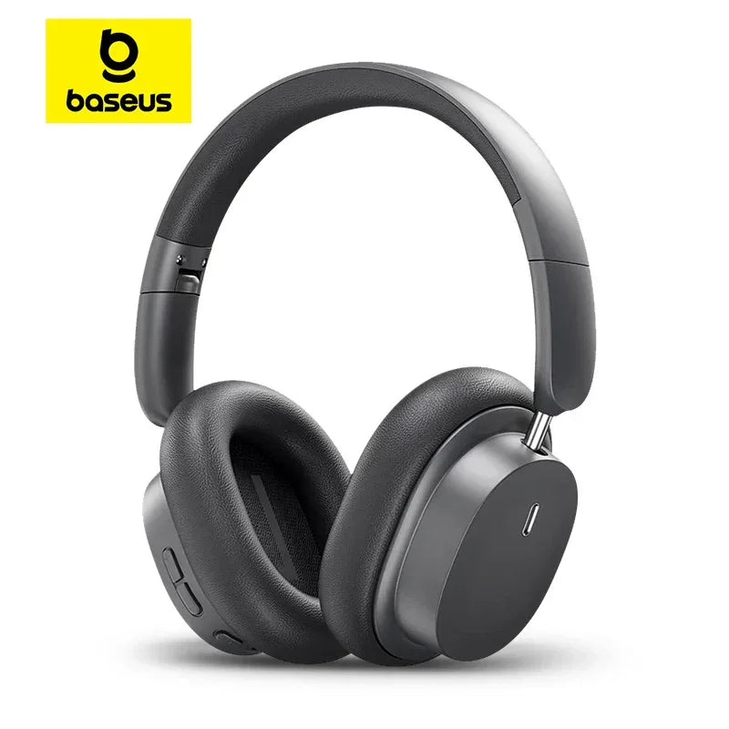 Baseus Bowie D05 Wireless Headphone Bluetooth 5.3 Earphone HIFI Level Headset 40mm Driver Foldable Over Ear Headphone 70H Time Gray Tidesmit