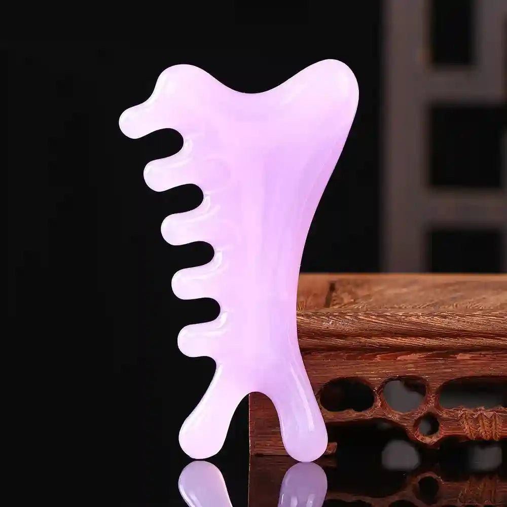 Gua Sha Facial Massage Tool - Natural Beeswax Eye Massager Eye Massage Instrument Purple-E Tidesmit
