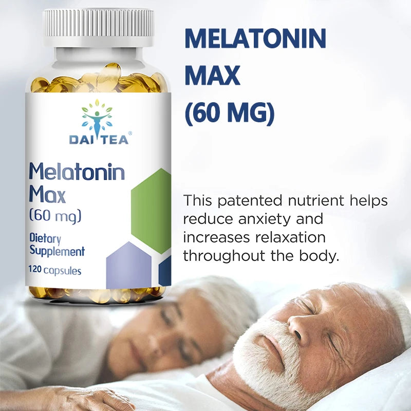 Melatonin Capsules Dietary Supplement - Relieve Insomnia, Help Improve Sleep Quality, Reduce Waking Time, Help Deep Sleep
