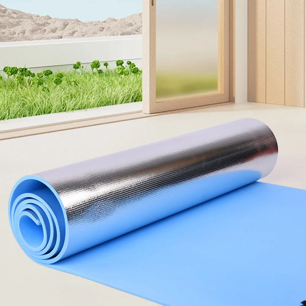 Waterproof Yoga Mat Moisture-proof Yoga Mat Thickened Aluminum Membrane Exercise Mat  for Yoga Pilates Fitness with Bandage