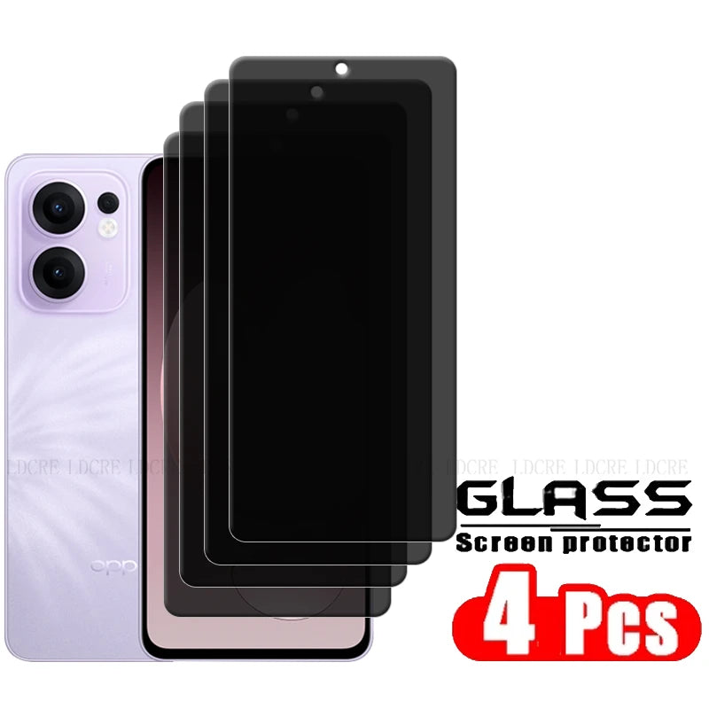 4Pcs For Reno 13F Glass OPPO Reno 13F Reno13F Screen Protector 9H HD Phone Protective Privacy Anti-Spy Tempered Glass Reno 13F AE 4 Front Glass For Reno 13F Tidesmit