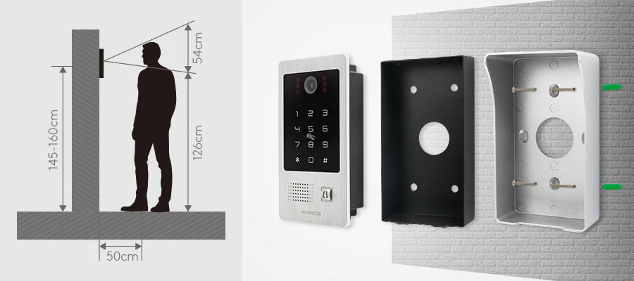 IP65 Intercom Doorbell Camera B09AF Password RFID Access 110° View Angle for HOMSECUR 4 Wire Tuya 1080P HD Video Home DoorPhone